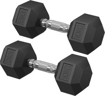 Dumbell set - 2 stuks - 2x10 kg - totaal 20 kg - 6 hoekig - beschikbaar voor biedingen