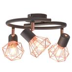 vidaXL Plafondlamp met 3 spotlights E14 zwart en, Huis en Inrichting, Lampen | Plafondlampen, Verzenden, Nieuw