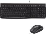 Logitech -  Toetsenbord En Muis Mk120 Azerty Zwart, Computers en Software, Toetsenborden, Verzenden, Logitech, Bedraad, Nieuw