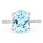 Ring - 14 karaat Witgoud - 3.54ct. tw. Aquamarijn - Diamant, Handtassen en Accessoires, Nieuw