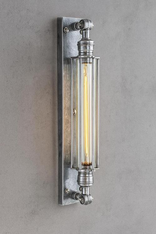 Wandlampen Messing Wandlamp Astor Antiek Zilver, Huis en Inrichting, Lampen | Wandlampen, Nieuw, Verzenden