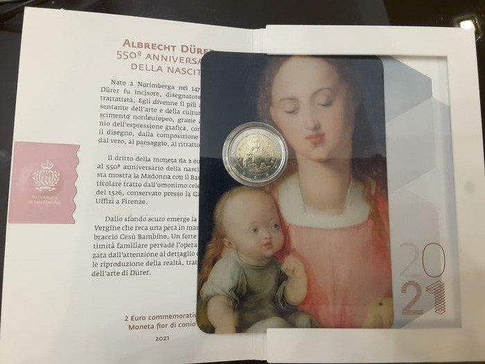San Marino. 2 Euro 2021 Albrecht Durer (Zonder, Postzegels en Munten, Munten | Europa | Euromunten