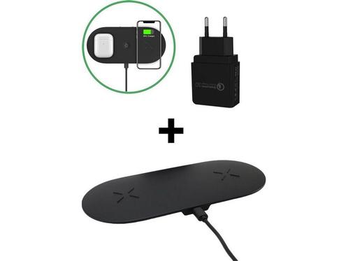 iSetchi 2-in-1 Draadloze Qi Oplader (15W snellader) -, Huis en Inrichting, Woonaccessoires | Overige, Nieuw, Verzenden