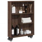 vidaXL Opbergtrolley smal 48x13x68 cm bewerkt hout bruin, Huis en Inrichting, Verzenden, Nieuw