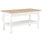 vidaXL Salontafel 87,5x42x44 cm massief grenenhout wit en, Huis en Inrichting, Tafels | Salontafels, Verzenden, Nieuw