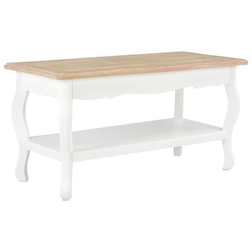 vidaXL Salontafel 87,5x42x44 cm massief grenenhout wit en, Huis en Inrichting, Tafels | Salontafels, Nieuw, Verzenden