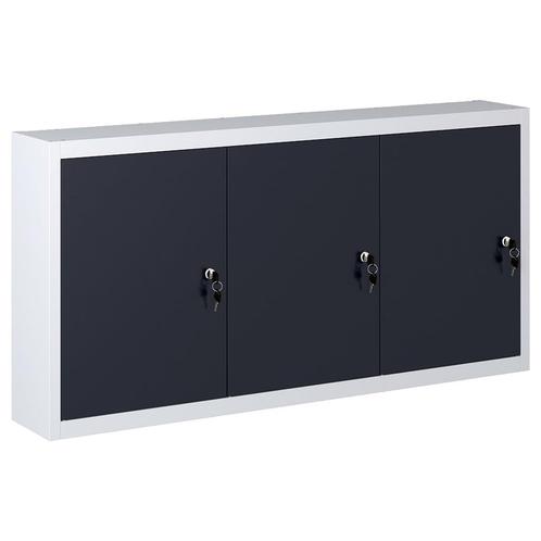 vidaXL Gereedschapskast voor aan de wand metaal grijs en, Doe-het-zelf en Bouw, Gereedschapskisten, Nieuw, Verzenden