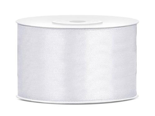 Satijn Lint Wit 38mm 25m, Hobby en Vrije tijd, Feestartikelen, Nieuw, Verzenden