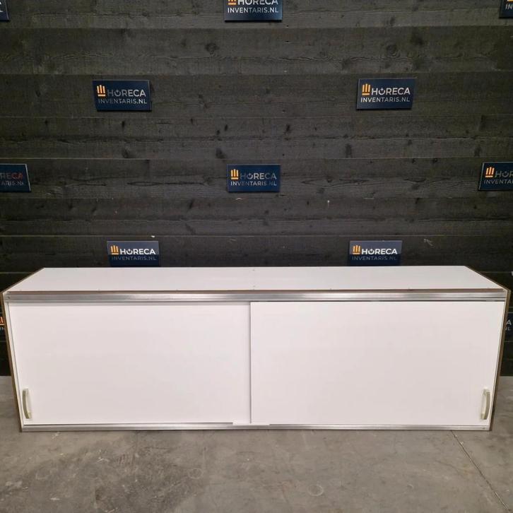 Wandkast | 2 schuifdeuren | RVS met trespa | wit | 174 cm, Articles professionnels, Horeca | Mobilier & Aménagement