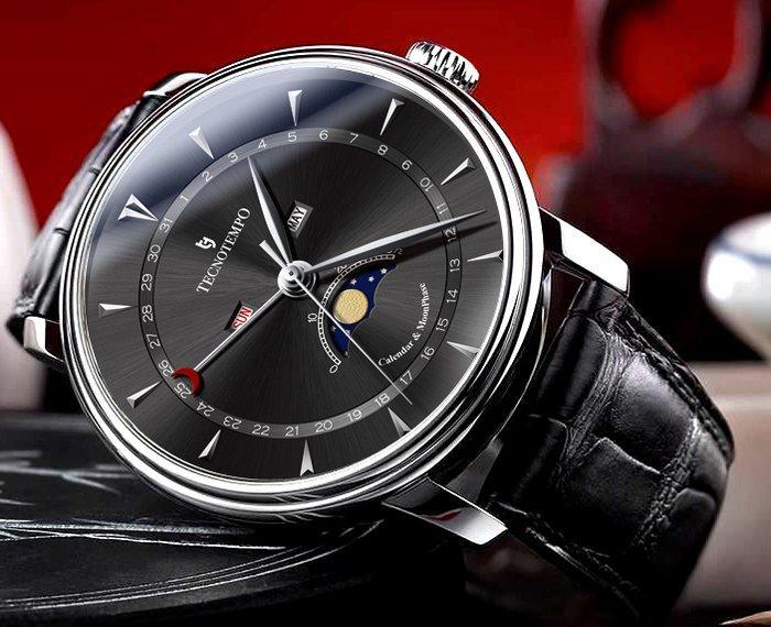 Tecnotempo - Calendar & Moon Phase - 40mm - - Sans prix de, Bijoux, Sacs & Beauté, Montres | Hommes