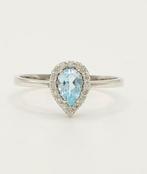 Zonder minimumprijs - Ring - 14 karaat Witgoud Aquamarijn -