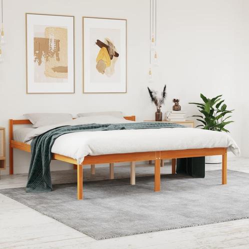 vidaXL Seniorenbed massief grenenhout wasbruin 150x200 cm, Huis en Inrichting, Slaapkamer | Bedden, Nieuw, Verzenden