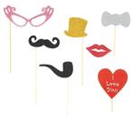 Photobooth Props Glitter 6st, Verzenden, Nieuw
