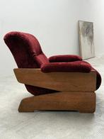 Fauteuil - Fluweel, Eik