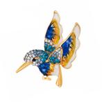 Fako Bijoux - Broche - Vogel - 42x41mm - Blauw, Handtassen en Accessoires, Broches, Verzenden, Nieuw