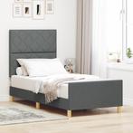 vidaXL Bedframe Donkergrijs 100x200 cm Stof, Huis en Inrichting, Slaapkamer | Bedden, Verzenden, Nieuw