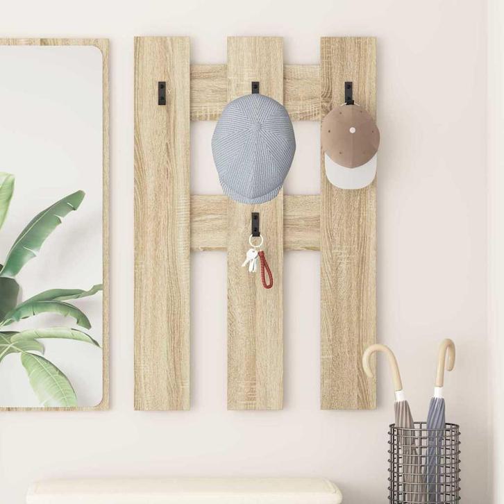 vidaXL Wandgemonteerde kapstok met opslag Sonoma eiken 65 x, Huis en Inrichting, Kasten | Wandmeubels, Nieuw, Verzenden