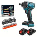 Slagmoersleutel met accu - Slagschroevendraaier - Met 2 Batt, Doe-het-zelf en Bouw, Gereedschap | Boormachines, Verzenden, Nieuw