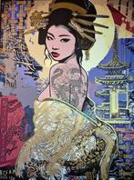 Yorokobi (XX-XXI) - ASIAN GEISHA (XL Gold embellished, Antiek en Kunst