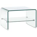 vidaXL Salontafel 50x45x33 cm gehard glas transparant, Verzenden, Nieuw