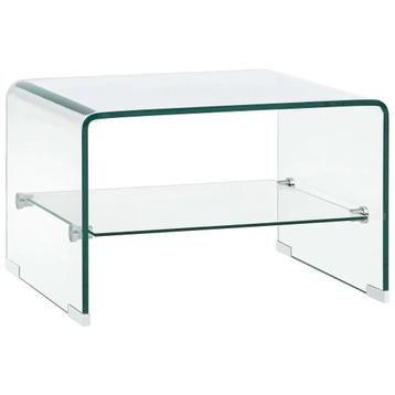 vidaXL Salontafel 50x45x33 cm gehard glas transparant, Verzenden