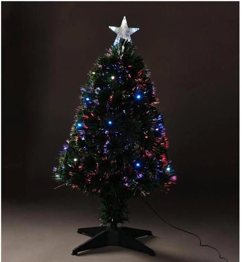 Tweedekans | Kerstboom met kleurenverlichting - Groen - 90cm, Diversen, Kerst, Ophalen of Verzenden