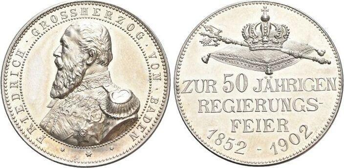 Ar-medaille 1902 Baden-durlach Friedrich I 1852-1907, Postzegels en Munten, Penningen en Medailles, Verzenden