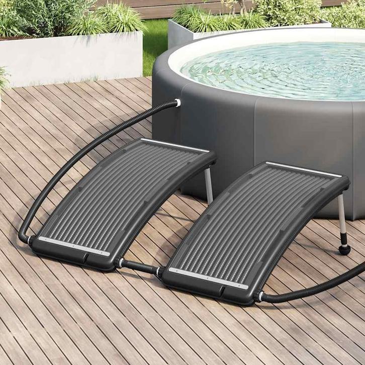vidaXL Zwembadverwarmingspaneel solar 2 st gebogen 110x65 cm, Tuin en Terras, Zwembaden, Nieuw, Verzenden