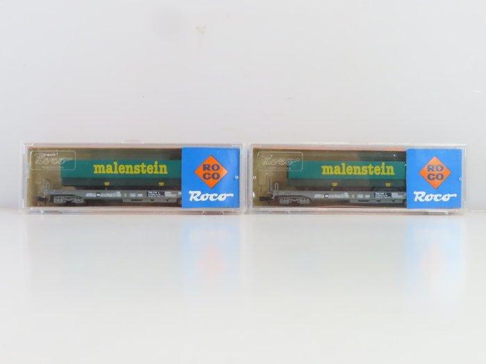 Roco N - 25149 - Modeltrein goederenwagon (2) - 2x 4-assige, Hobby en Vrije tijd, Modeltreinen | N-Spoor