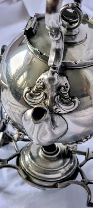 Waterkoker op standaard en brander - Metaal - Versilbert &, Antiek en Kunst, Antiek | Overige Antiek