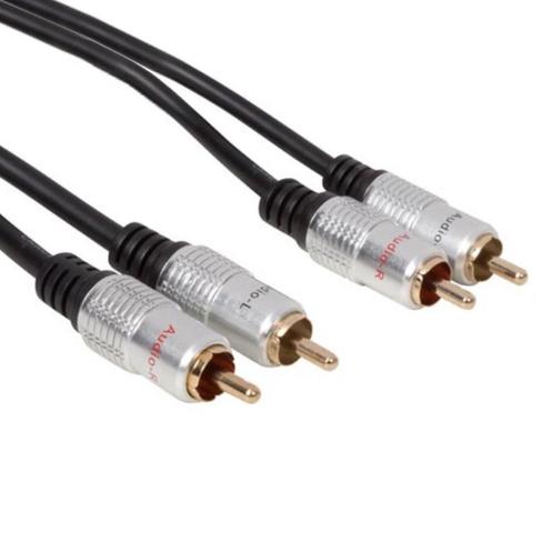 Tweedekans | Velleman Audiokabel Rca 5 Meter Koper Zwart, Audio, Tv en Foto, Audiokabels en Televisiekabels, Ophalen of Verzenden