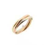 Tricolor gouden trinity ring (witgoud, roségoud), Handtassen en Accessoires, Ringen, Gebruikt, Overige kleuren, 19 tot 20, Ophalen of Verzenden