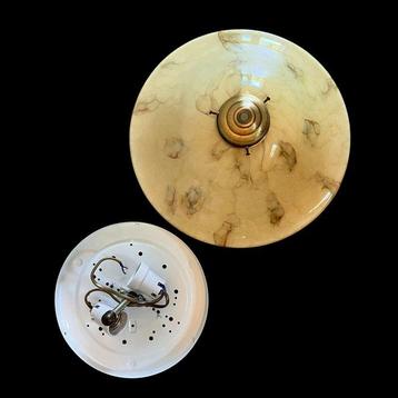 Lamp - Marble opaine uranium glass