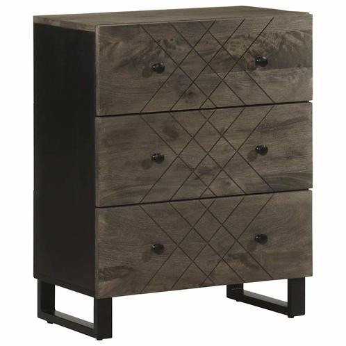 vidaXL Dressoir 60x33x75 cm massief mangohout zwart, Huis en Inrichting, Kasten | Overige, Nieuw, Verzenden
