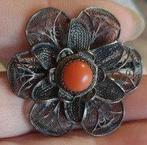 Koraal - Zilver - Broche - Antieke speld van 800-zilver
