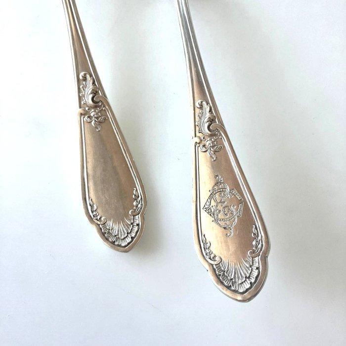Taartschep (2) - .800 zilver - 1970-1980 - Set cake vork/mes, Antiek en Kunst, Antiek | Zilver en Goud