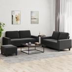 vidaXL 3-delige Loungeset stof zwart, Verzenden, Nieuw