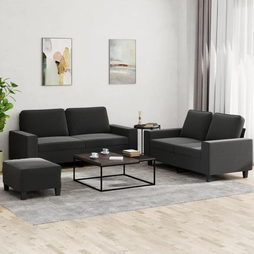 vidaXL 3-delige Loungeset stof zwart, Huis en Inrichting, Zetels | Zetels, Nieuw, Verzenden