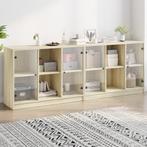 vidaXL Boekenkast met deuren 204x37x75 cm hout sonoma, Huis en Inrichting, Verzenden, Nieuw