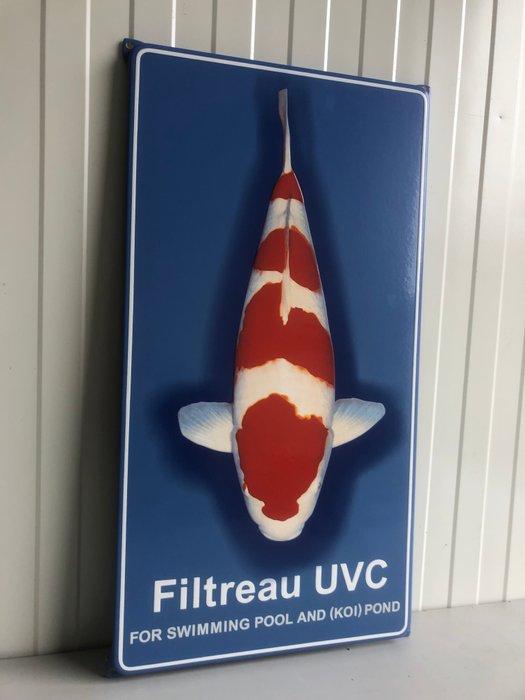 Japanse Koi KOHAKU Koivijver Emaillebord FILTREAU UV-C, Antiek en Kunst, Antiek | Wandborden en Tegels