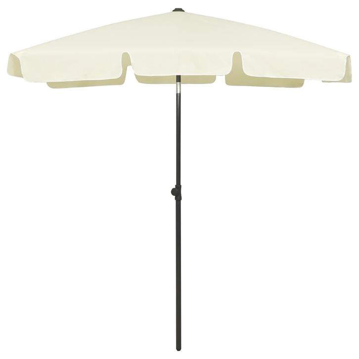 vidaXL Strandparasol 180x120 cm zandgeel, Tuin en Terras, Parasols, Nieuw, Verzenden