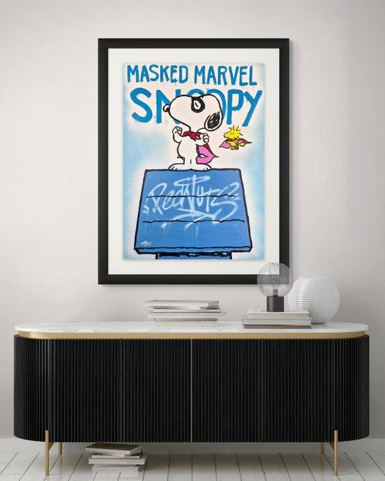 Hipo (1988) - Masked Marvel Snoopy (XL Original artwork), Antiek en Kunst, Kunst | Schilderijen | Modern
