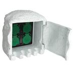 vidaXL Tuinstopcontact 4 ingangen waterproof resin wit, Doe-het-zelf en Bouw, Verzenden, Nieuw