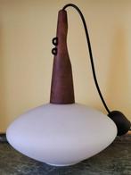 Unknown - Plafondlamp - glas/teak - Teak en opaalglas