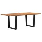 vidaXL Eettafel met natuurlijke rand 200x100x74 cm massief, Huis en Inrichting, Tafels | Eettafels, Verzenden, Nieuw