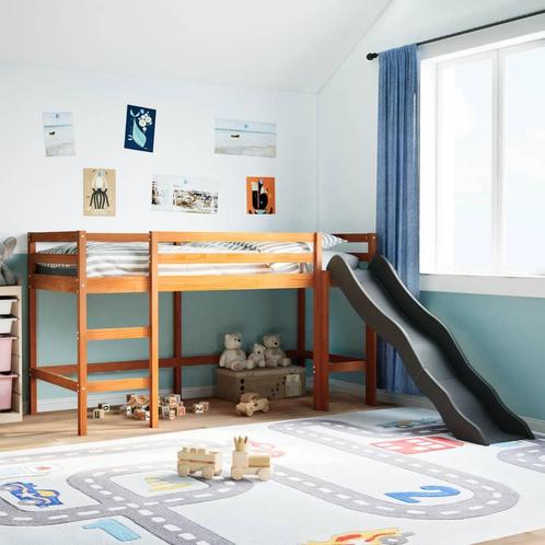 vidaXL Kinderhoogslaper zonder matras grenenhout wasbruin, Huis en Inrichting, Slaapkamer | Bedden, Nieuw, Verzenden