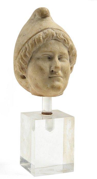 Oud-Romeins Marmer Hoofd van een beeldhouwwerk van Attis. 2e, Verzamelen, Mineralen en Fossielen