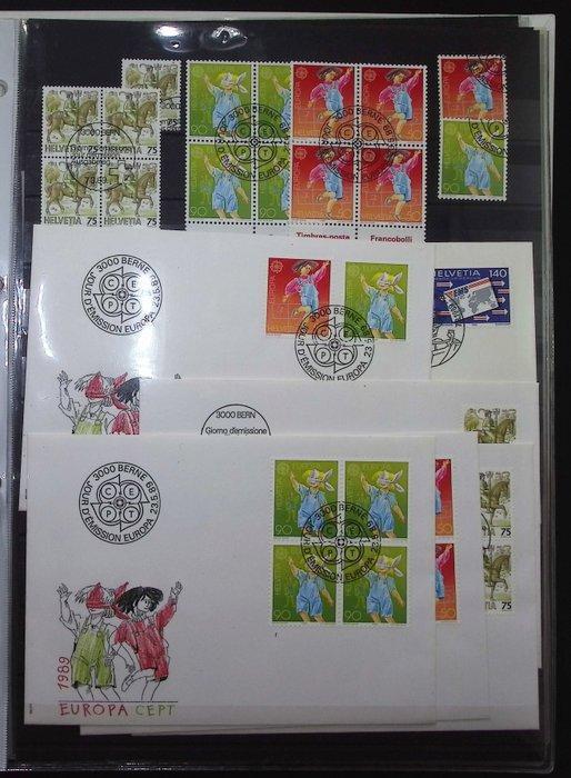 Zwitserland 1900 - CH - FDC & Viererblock collectie, Postzegels en Munten, Postzegels | Europa | België