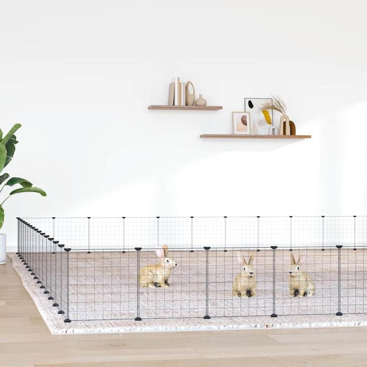 vidaXL Huisdierenkooi met deur 60 panelen 35x35 cm staal, Animaux & Accessoires, Rongeurs & Lapins | Cages & Clapiers, Envoi