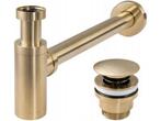 Veiling - Wastafelsifon met afvoerplug - Geborsteld Goud